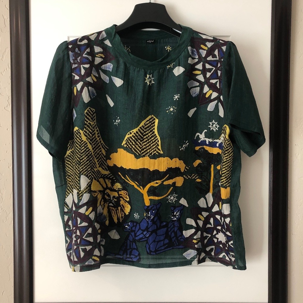 *Rare* 45R Silk "Square T-Shirt"